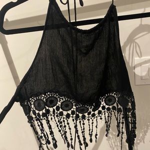 (2) Black Cropped Tanks for $5